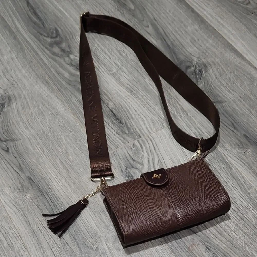 EUC Choc Brown Faux Leather Mini Adriene Vittadini Crossbody Bag